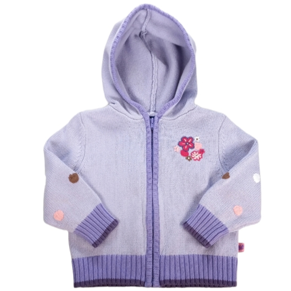 OshKosh Sweater Lavender Hooded Zip-Up Size 3T